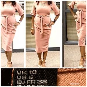 Ruffle Sleeve Front Tie Maternity Dress. Size 6